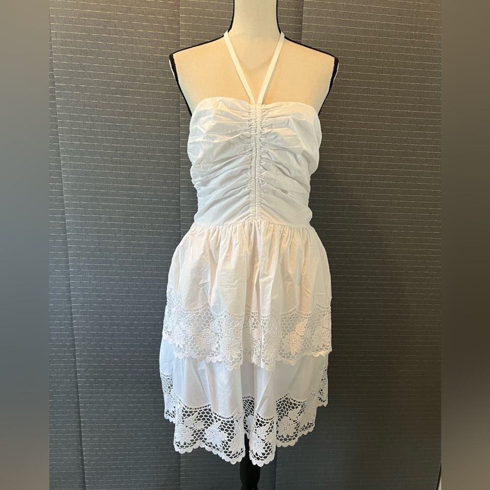 Steve Madden Robyn Layered Lace Ruffle Halter Dress